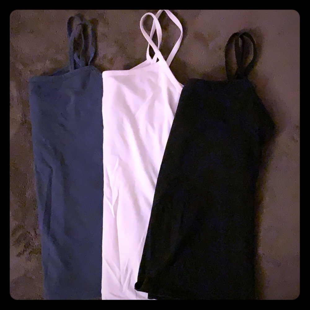 Three VS tanks with built in bra, small